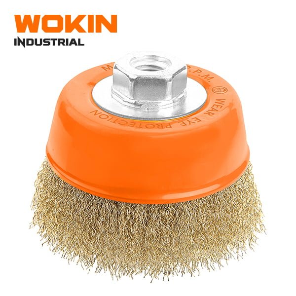 Bàn chải sắt cốc kèm đai ốc (Công nghiệp)