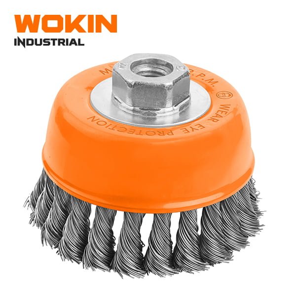 Bàn chải sắt dạng cốc xoắn kèm đai ốc (Công nghiệp)